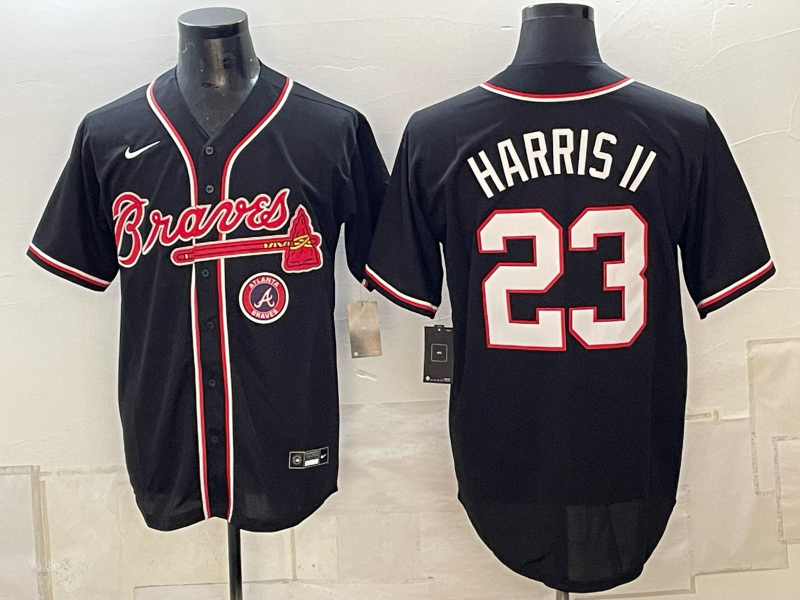 Men 2026 Atlanta Braves #23 Harris II black Game Nike MLB Jersey 101102